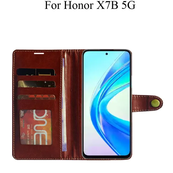 Brown_Premium_Flip_Cover_For_Honor_X7B_5G