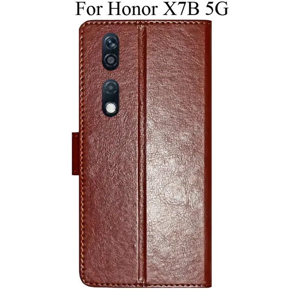Brown_Premium_Flip_Cover_For_Honor_X7B_5G