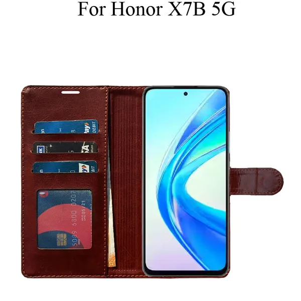 Brown_Premium_Flip_Cover_For_Honor_X7B_5G