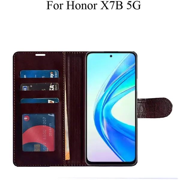Beige_Premium_Flip_Cover_For_Honor_X7B_5G