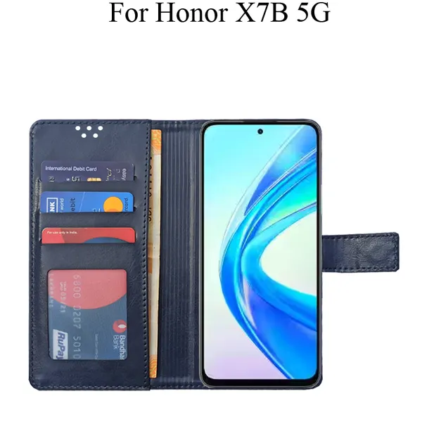 Black_Premium_Flip_Cover_For_Honor_X7B_5G
