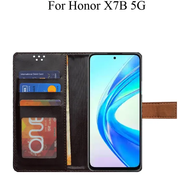 Brown_Premium_Flip_Cover_For_Honor_X7B_5G