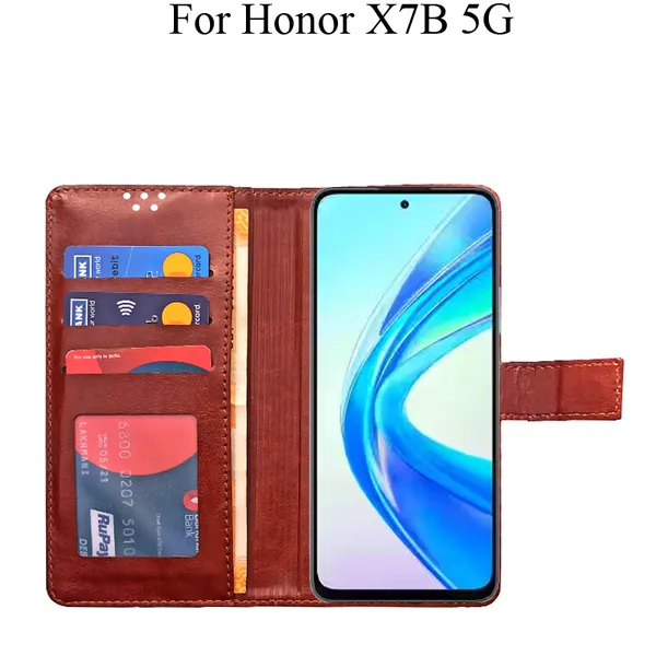 Brown_Premium_Flip_Cover_For_Honor_X7B_5G