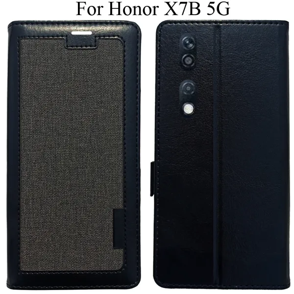 Black_Premium_Flip_Cover_For_Honor_X7B_5G