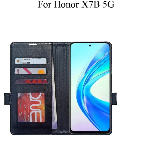Black_Premium_Flip_Cover_For_Honor_X7B_5G