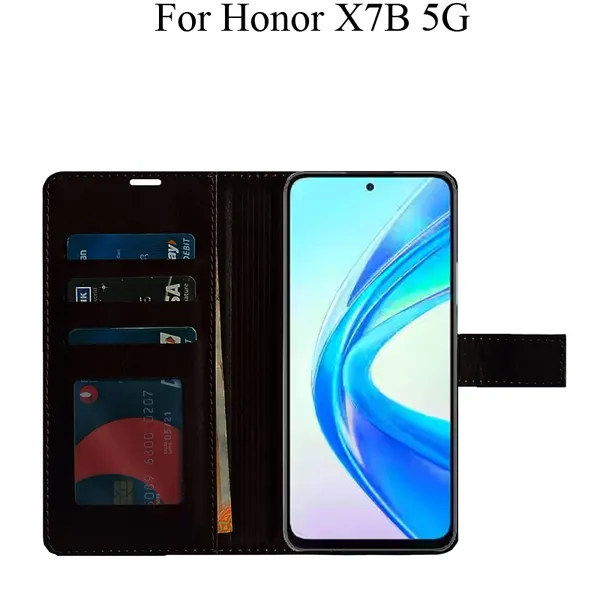 Brown_Premium_Flip_Cover_For_Honor_X7B_5G