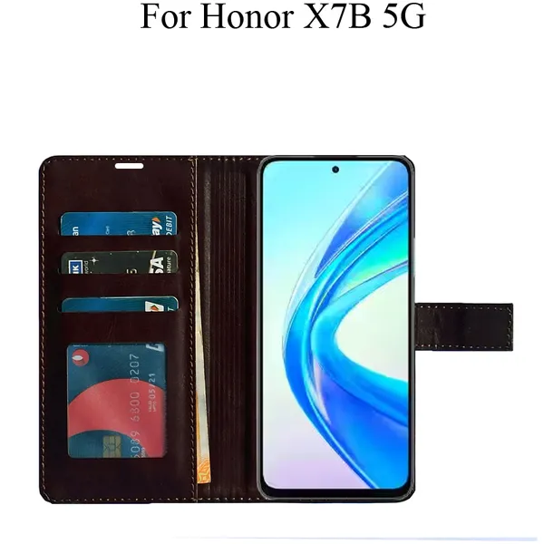 Brown_Premium_Flip_Cover_For_Honor_X7B_5G