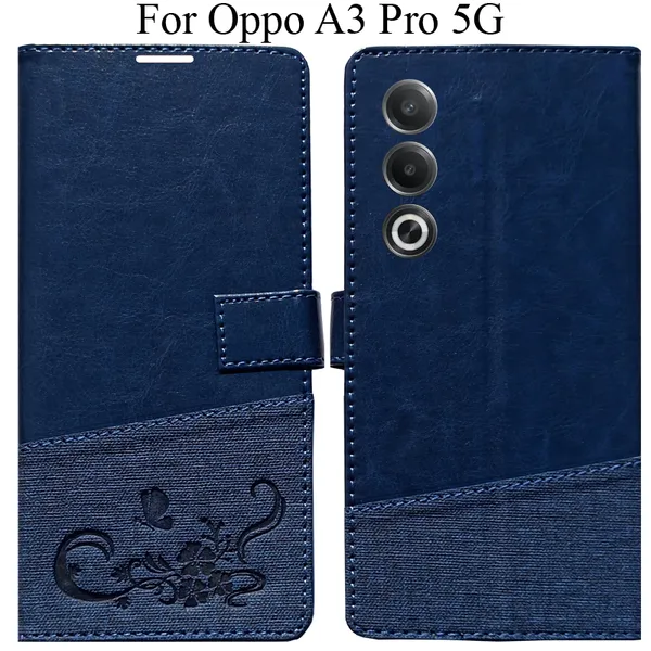 Blue_Premium_Flip_Cover_For_Oppo_A3_Pro_5G
