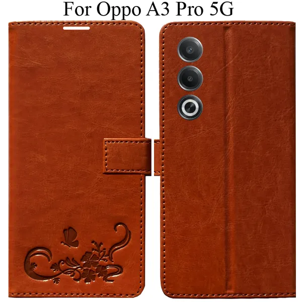 Orange_Premium_Flip_Cover_For_Oppo_A3_Pro_5G