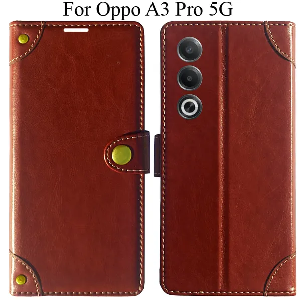 Brown_Premium_Flip_Cover_For_Oppo_A3_Pro_5G