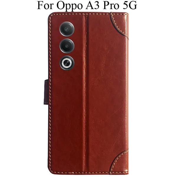 Brown_Premium_Flip_Cover_For_Oppo_A3_Pro_5G