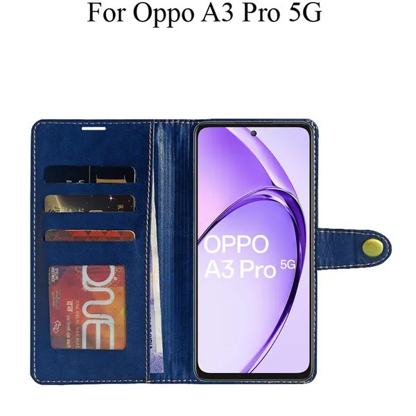 Blue_Premium_Flip_Cover_For_Oppo_A3_Pro_5G