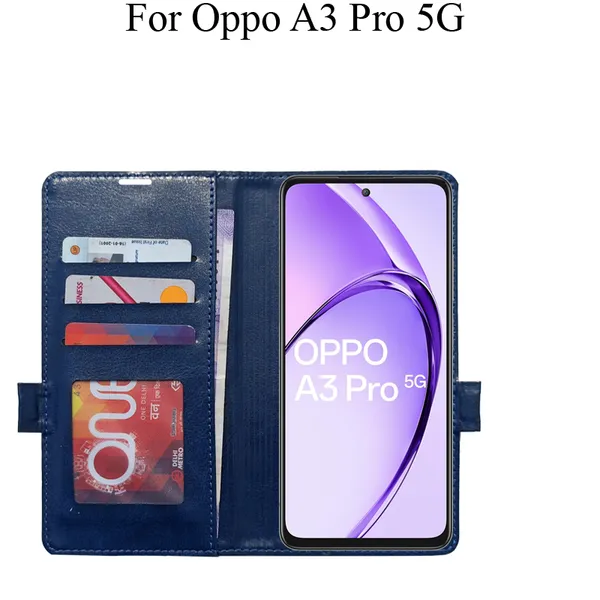 Blue_Premium_Flip_Cover_For_Oppo_A3_Pro_5G
