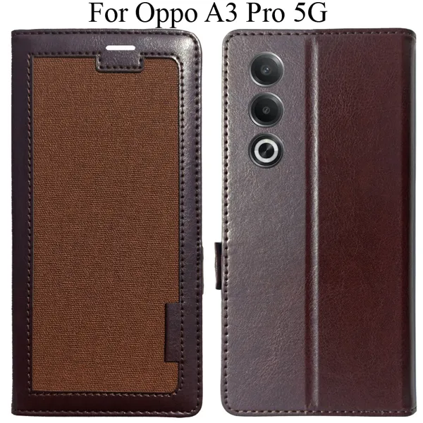 Brown_Premium_Flip_Cover_For_Oppo_A3_Pro_5G