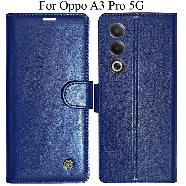 Blue_Premium_Flip_Cover_For_Oppo_A3_Pro_5G