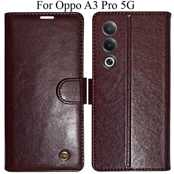 Beige_Premium_Flip_Cover_For_Oppo_A3_Pro_5G