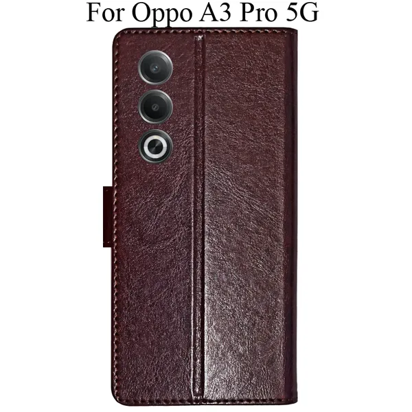 Beige_Premium_Flip_Cover_For_Oppo_A3_Pro_5G