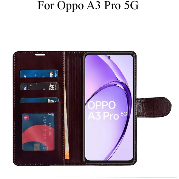 Beige_Premium_Flip_Cover_For_Oppo_A3_Pro_5G