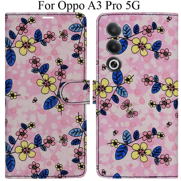 Pink_Premium_Flip_Cover_For_Oppo_A3_Pro_5G