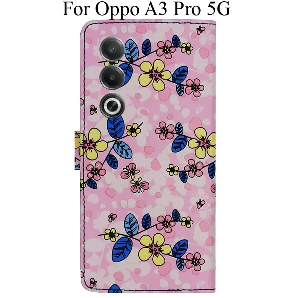 Pink_Premium_Flip_Cover_For_Oppo_A3_Pro_5G