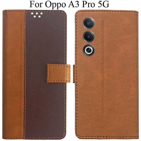 Brown_Premium_Flip_Cover_For_Oppo_A3_Pro_5G