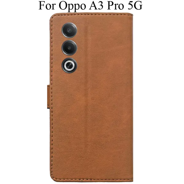 Brown_Premium_Flip_Cover_For_Oppo_A3_Pro_5G