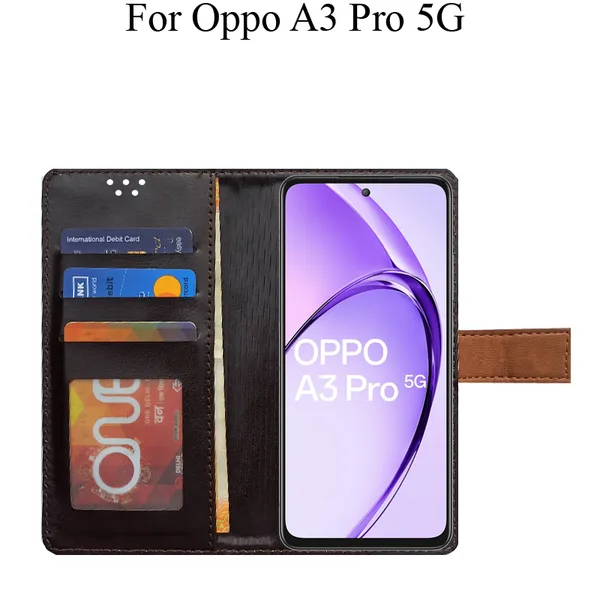 Brown_Premium_Flip_Cover_For_Oppo_A3_Pro_5G
