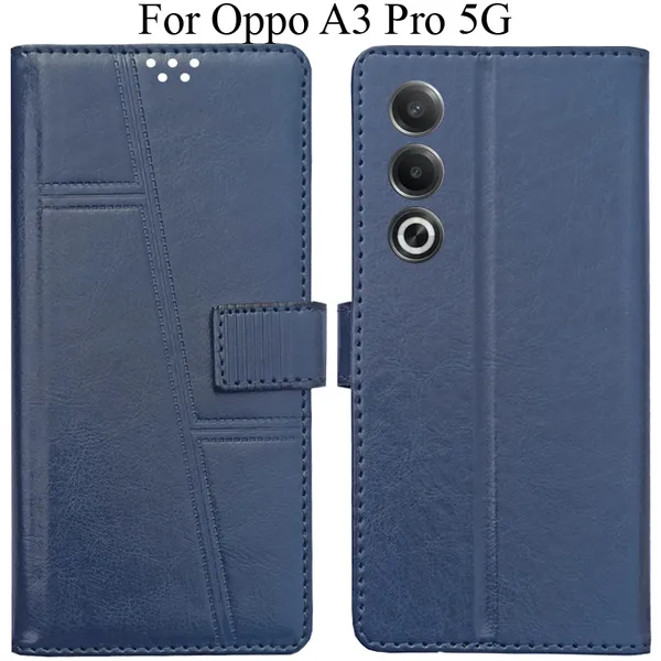 Blue_Premium_Flip_Cover_For_Oppo_A3_Pro_5G