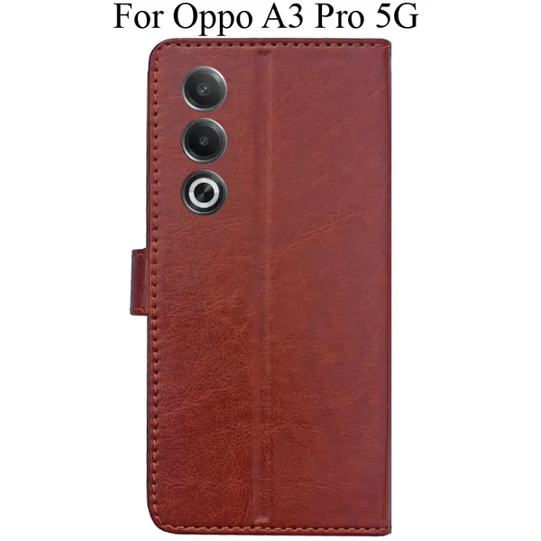 Brown_Premium_Flip_Cover_For_Oppo_A3_Pro_5G