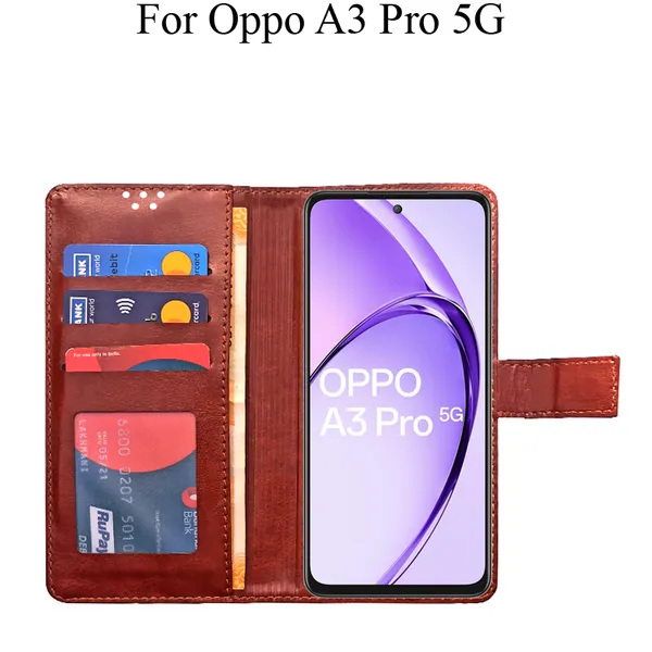 Brown_Premium_Flip_Cover_For_Oppo_A3_Pro_5G