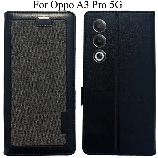 Black_Premium_Flip_Cover_For_Oppo_A3_Pro_5G