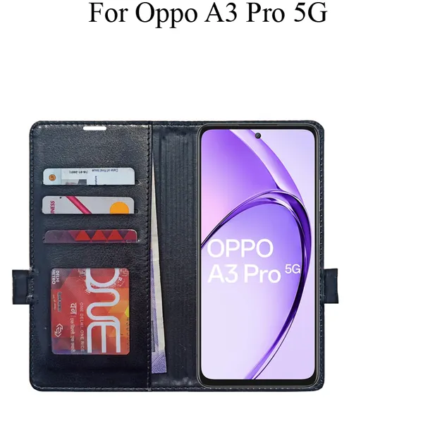 Black_Premium_Flip_Cover_For_Oppo_A3_Pro_5G