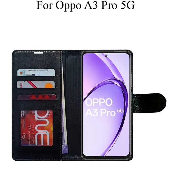 Black_Premium_Flip_Cover_For_Oppo_A3_Pro_5G