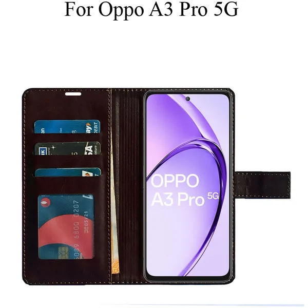 Brown_Premium_Flip_Cover_For_Oppo_A3_Pro_5G