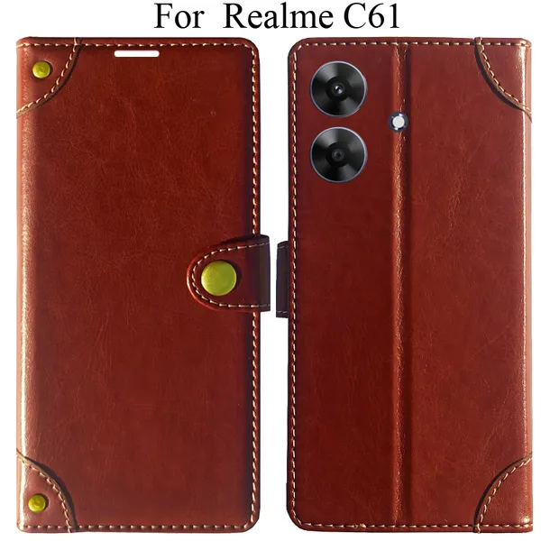 Brown_Premium_Flip_Cover_For_Realme_C61,_Realme_C61_4G