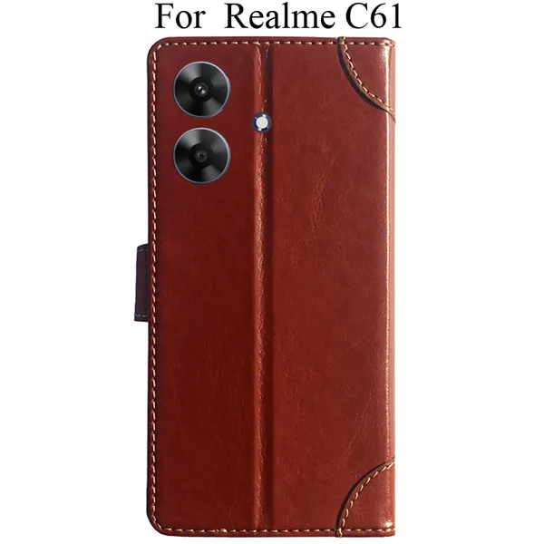 Brown_Premium_Flip_Cover_For_Realme_C61,_Realme_C61_4G