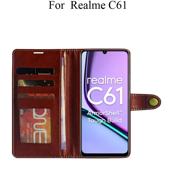Brown_Premium_Flip_Cover_For_Realme_C61,_Realme_C61_4G