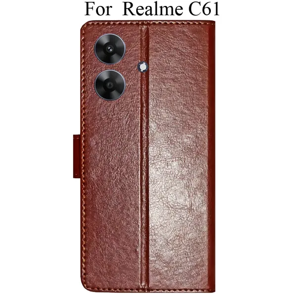 Brown_Premium_Flip_Cover_For_Realme_C61,_Realme_C61_4G