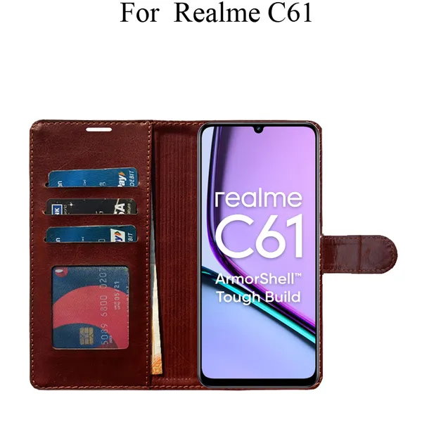 Brown_Premium_Flip_Cover_For_Realme_C61,_Realme_C61_4G