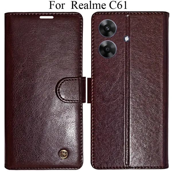 Beige_Premium_Flip_Cover_For_Realme_C61,_Realme_C61_4G