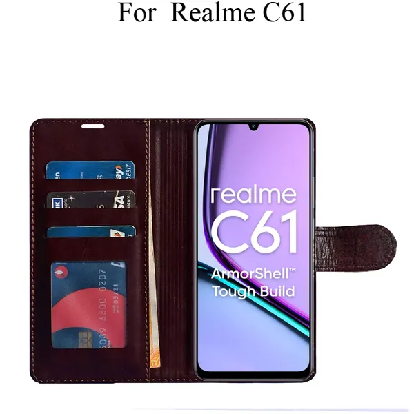 Beige_Premium_Flip_Cover_For_Realme_C61,_Realme_C61_4G