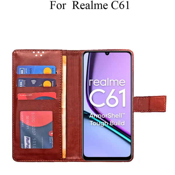 Brown_Premium_Flip_Cover_For_Realme_C61,_Realme_C61_4G