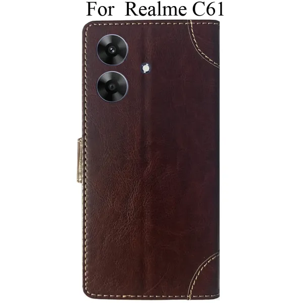 Beige_Premium_Flip_Cover_For_Realme_C61,_Realme_C61_4G