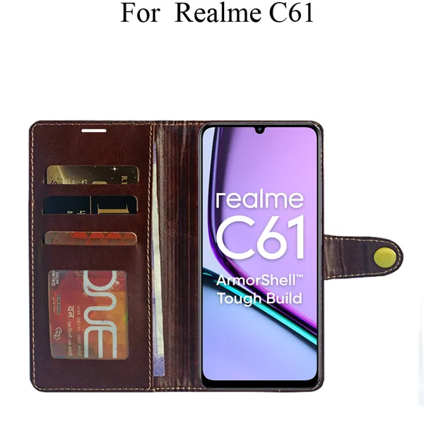 Beige_Premium_Flip_Cover_For_Realme_C61,_Realme_C61_4G