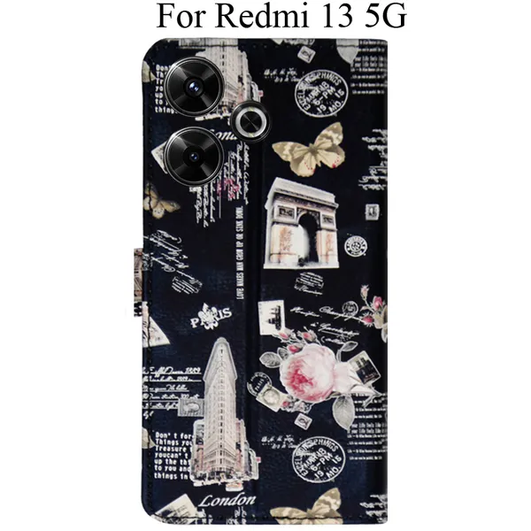 Black_Premium_Flip_Cover_For_Redmi_13_5G