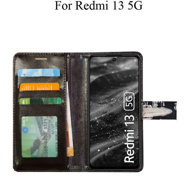 Black_Premium_Flip_Cover_For_Redmi_13_5G