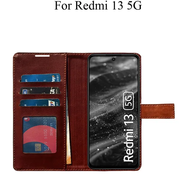 Orange_Premium_Flip_Cover_For_Redmi_13_5G