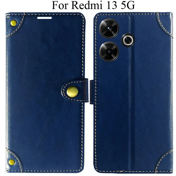 Blue_Premium_Flip_Cover_For_Redmi_13_5G