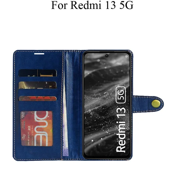 Blue_Premium_Flip_Cover_For_Redmi_13_5G
