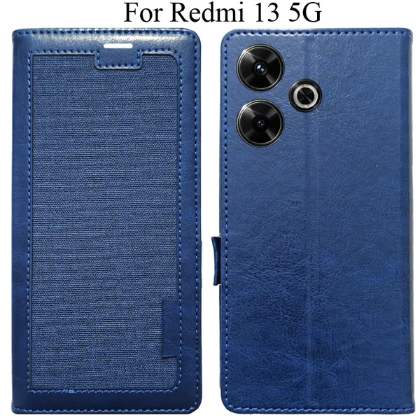 Blue_Premium_Flip_Cover_For_Redmi_13_5G